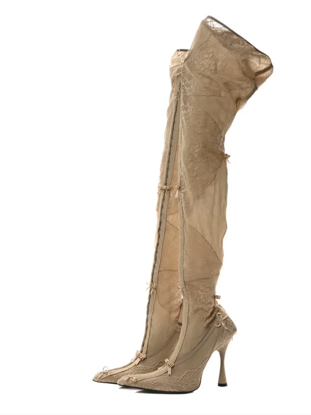 Balenciaga Beige Lace Lingerie Boot Sz 40